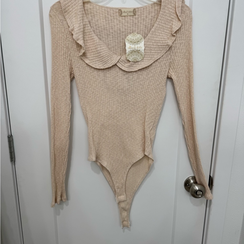 Altard State Cream Ribbed Bodysuit